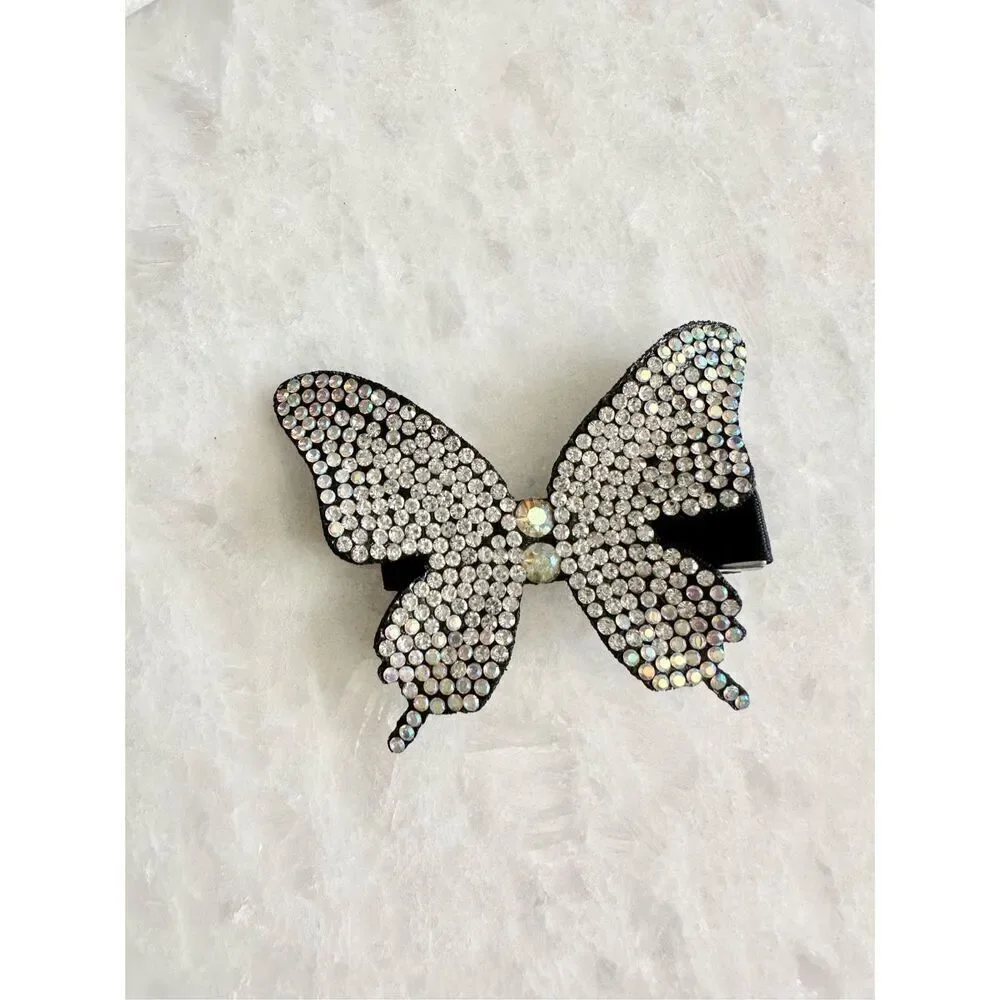 Sparkly rhinestone butterfly hair clip